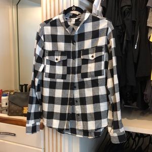 Black and which checkered flannel top!
